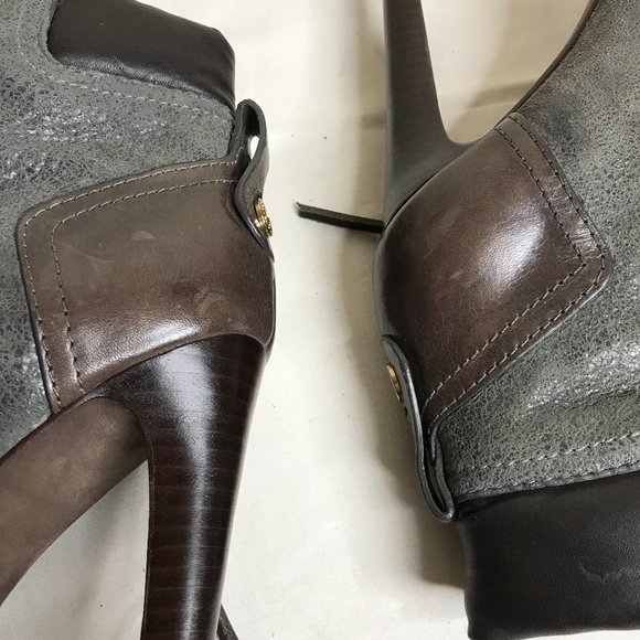 Tory Burch Lawson Platform Stiletto Crackle Suede Lace Up Tie Ankle Boot Sz 8 - Picture 8 of 16